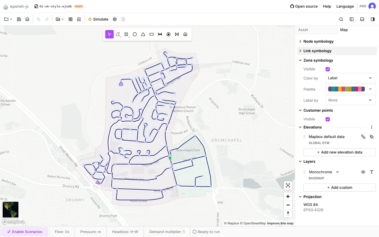The Elevations section of the Map tab