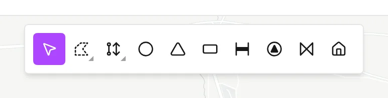 The floating map toolbar with its ten tools