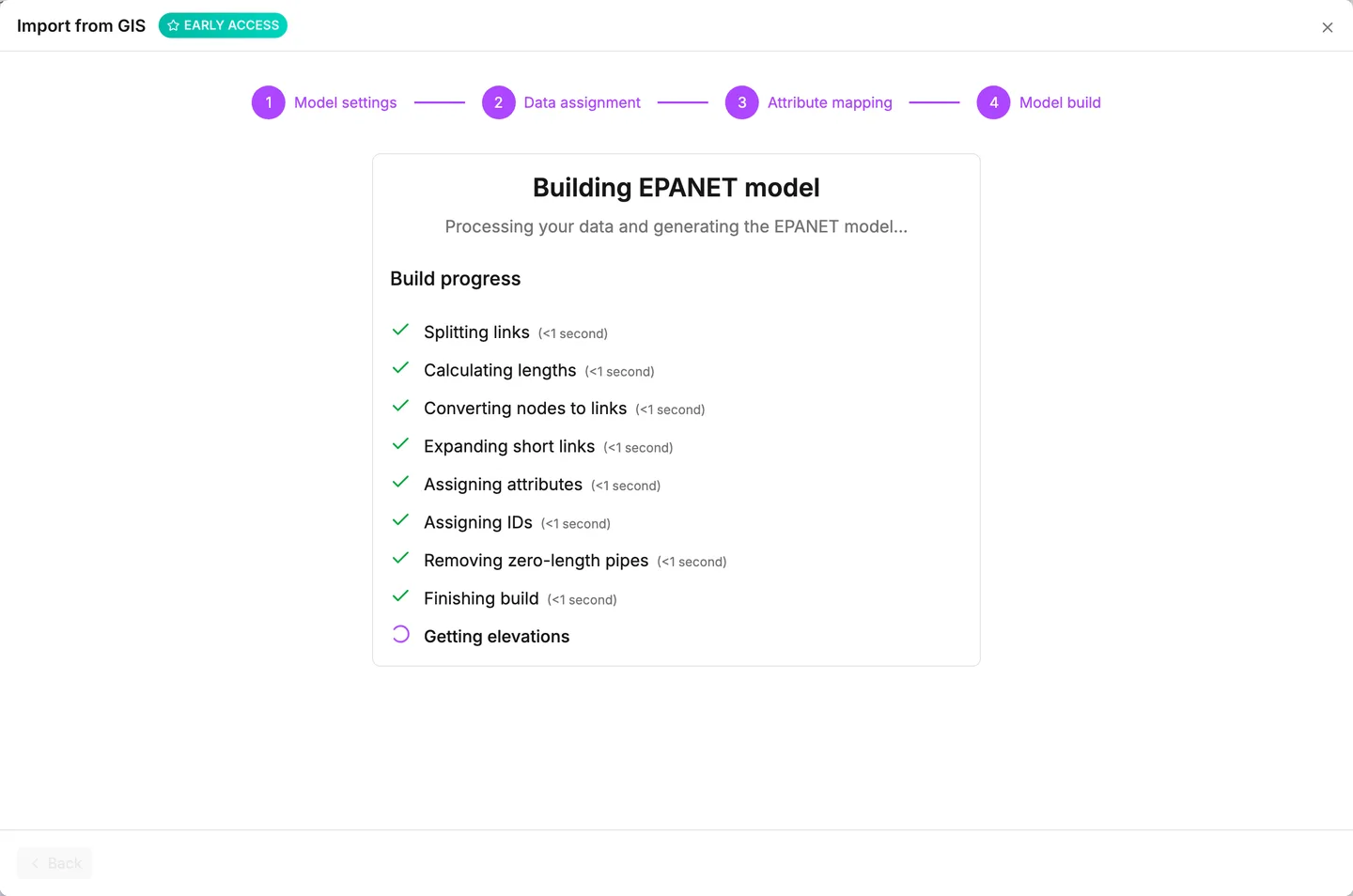 The build reporting its stages
