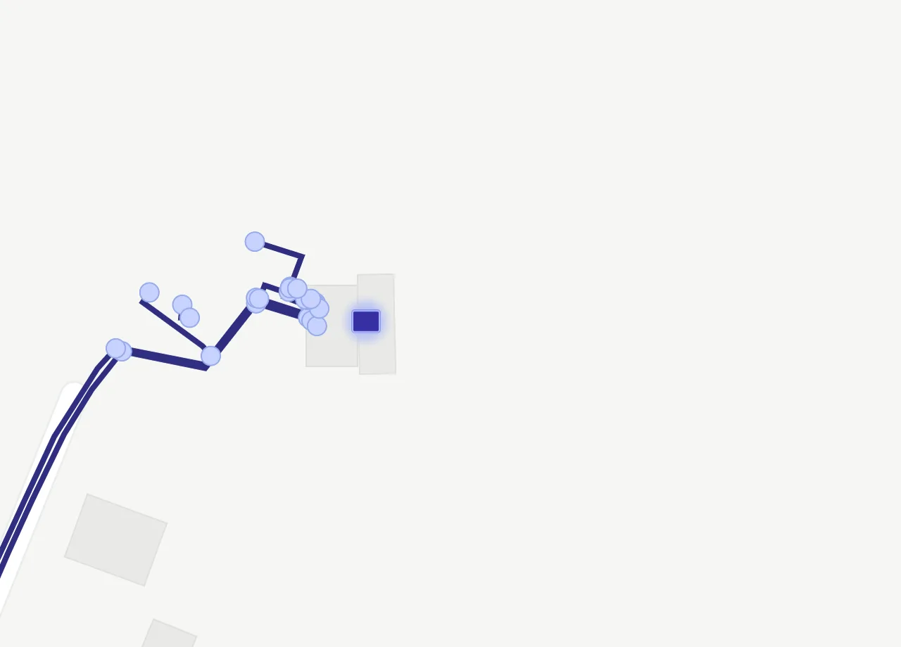 The pump tool hovering the rising main, showing where it will snap in