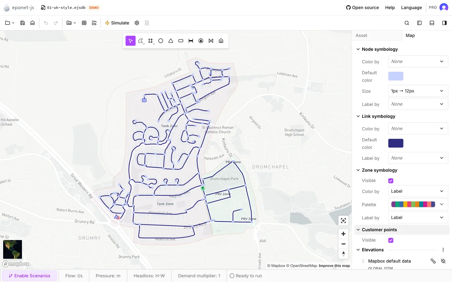 Drumchapel’s two zones drawn and named on the map